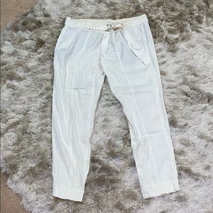 VINCE Linen Blend Belted Pants